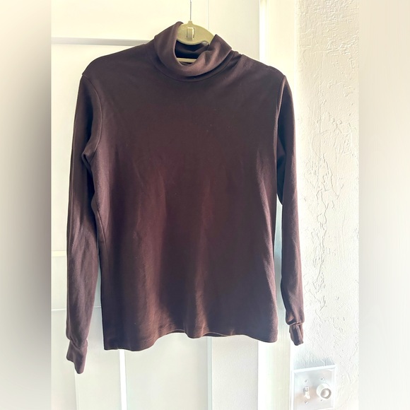 Dark Brown Turtleneck T Shirt - Picture 9 of 14
